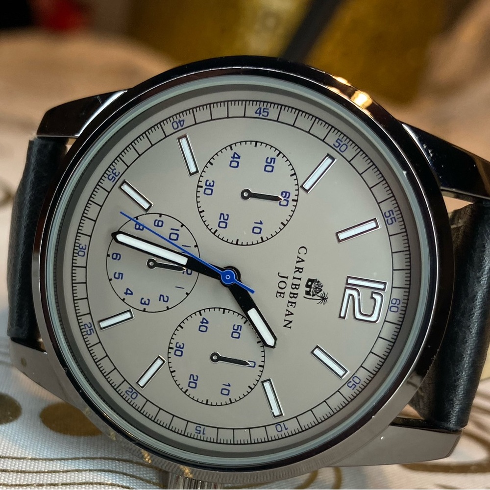 Caribbean Joe Beige and Black Chronograph Watch
